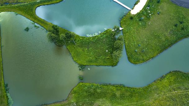many lakes top view of the drone aerial photography - Photo, Image