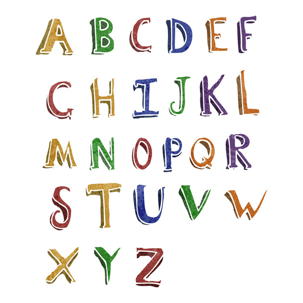Retro cartoon alphabet - Vector, Imagen