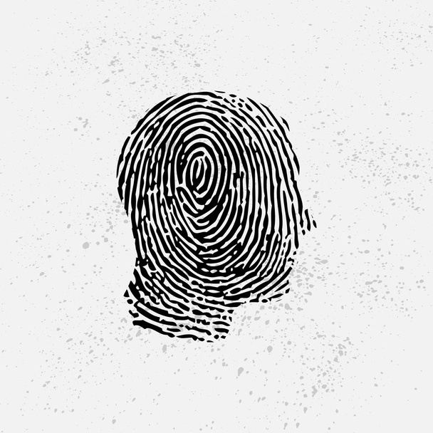 指紋付き顔IDの背景 - ベクター画像