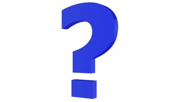 Moving question mark in blue color on white - Footage, Video
