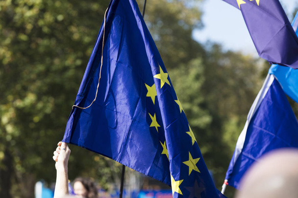 European union flag being waved - Fotó, kép
