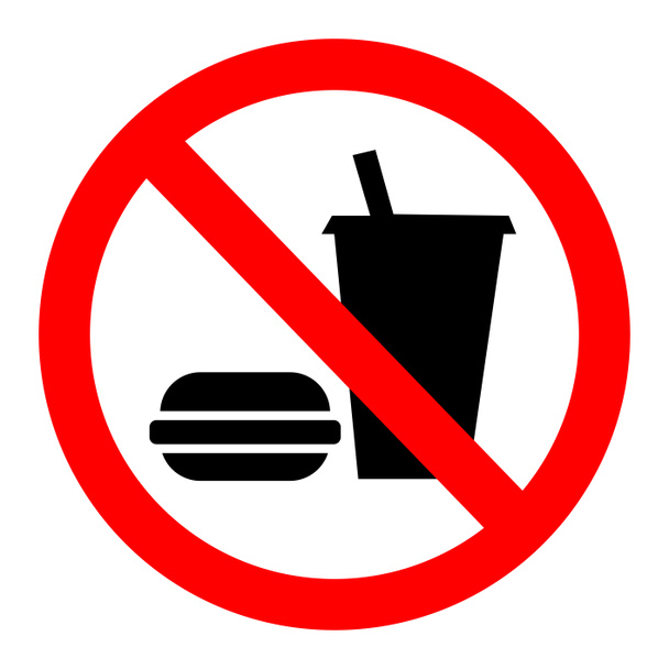 Älä juo ja syö kylttiä - Valokuva, kuva