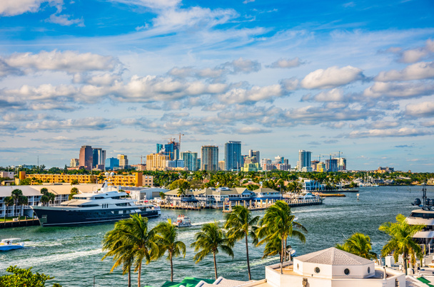 Fort Lauderdale Skyline and Intracoastal Waterway - Photo, Image