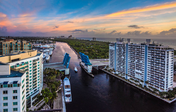 Panoramic View of Fort Lauderdale Florida and the Intracoastal W - Photo, Image