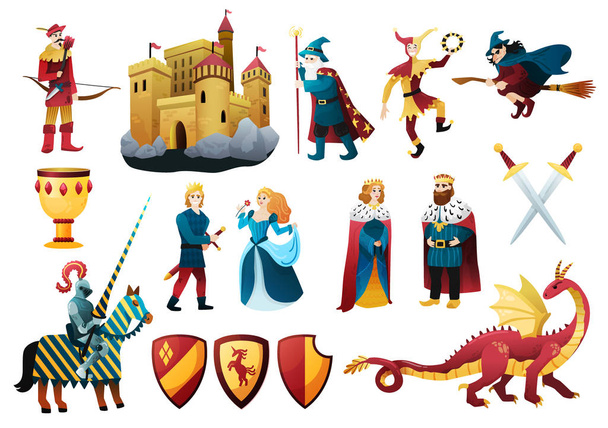 Set di elementi medievali del regno
 - Vettoriali, immagini