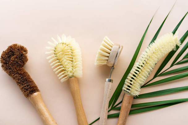 natural ecological friendly homemade cleaning brushes  - Photo, Image
