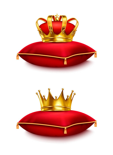 枕の王冠現実的なセット - ベクター画像
