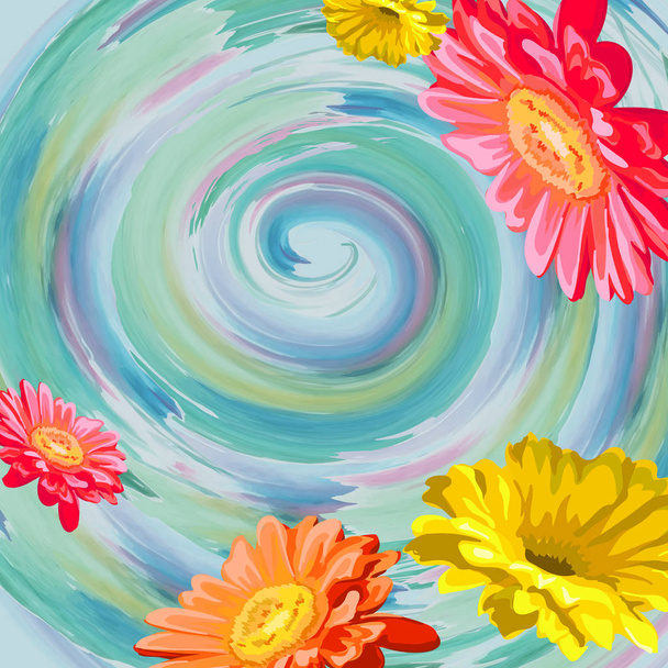 Springtime, fun, bright greeting, background of watercolor stain - Foto, immagini