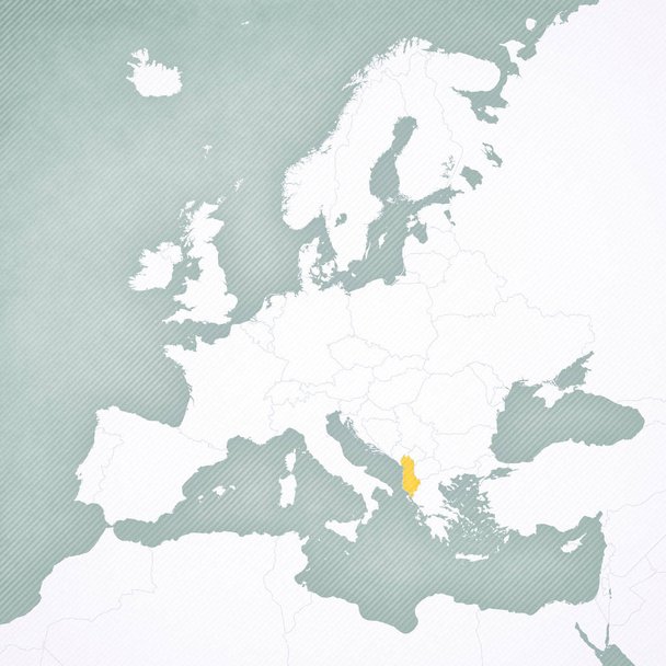 Kaart van Europa-Albanië - Foto, afbeelding