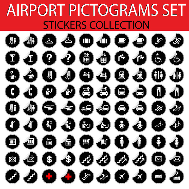 Repülőtér piktogramok - Vektor, kép
