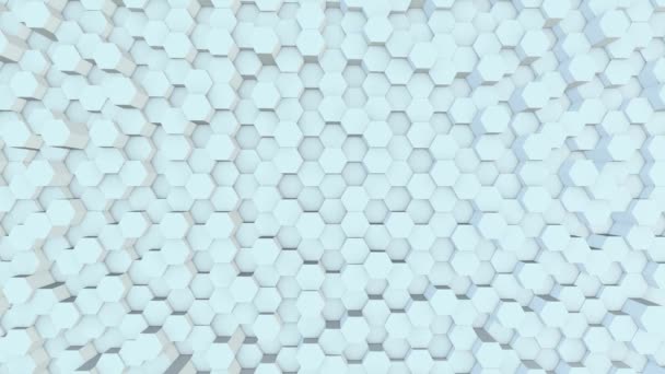 Clear pattern abstract background hexagon white, wallpaper futuristic, tech space, illustration render tech - Footage, Video