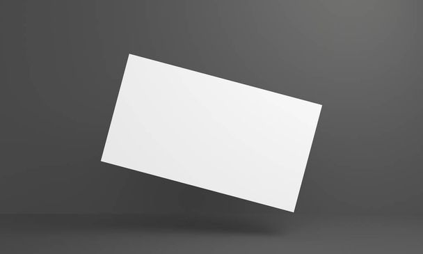 Mockup White flying business card with a shadow. 3d rendering - Photo, Image