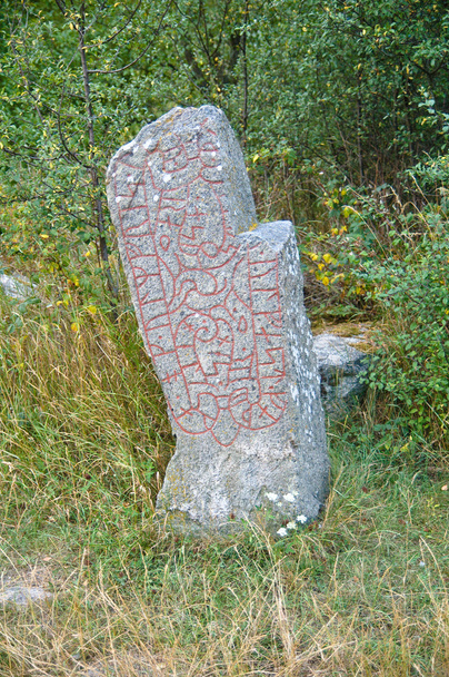 Ancient rune stone in sweden - Photo, Image