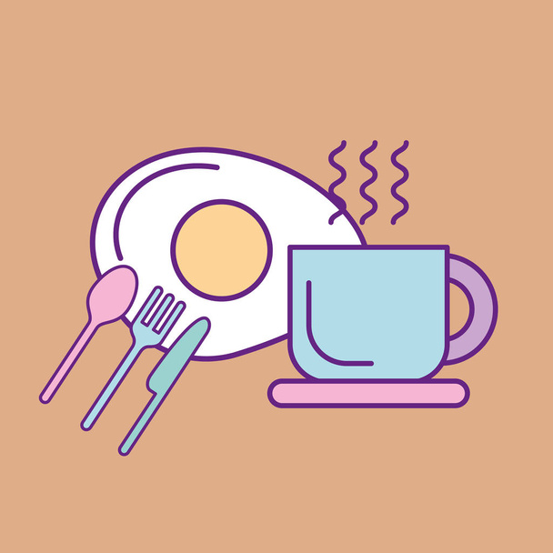 Векторный дизайн яиц и кофе
 - Вектор,изображение