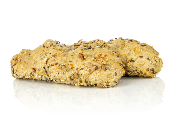 Fresh cereal baguette isolated on white - Valokuva, kuva