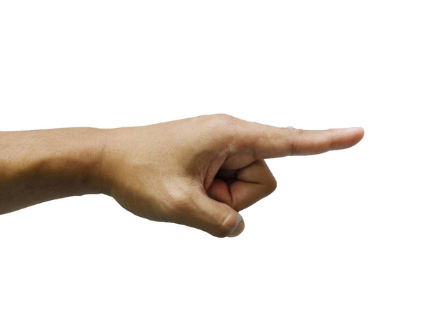 Hand pointing,I choose you, I want you, we want you pointing finger on white background.clipping path. - Photo, Image