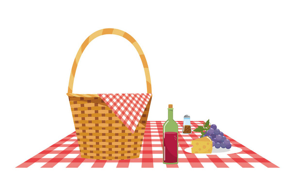 Ilustrador de vectores de diseño de cesta de picnic aislado
 - Vector, imagen