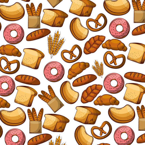 Brotsorten im Bäckereivektordesign - Vektor, Bild