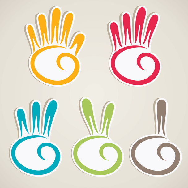 Abstract and creative hand shape design vecto - Vector, Image