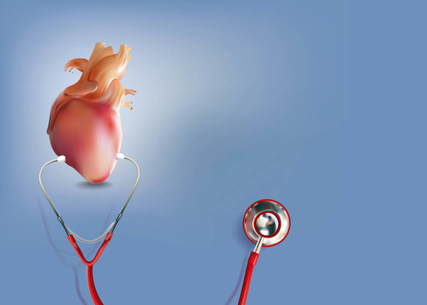 Medical Headphones with Heart or Cardiac Arrest in 3D Illustrati - Photo, Image