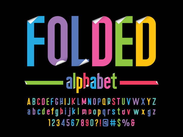 Papel plegable estilo de nota adhesiva diseño de alfabeto
 - Vector, Imagen