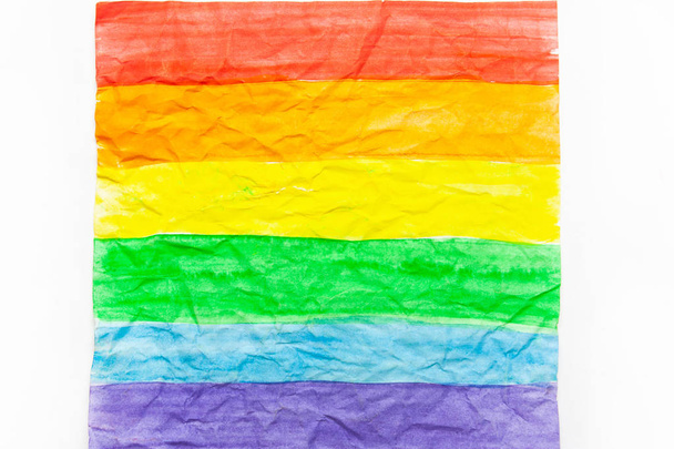 LGBT flag on white  paper. - Foto, afbeelding