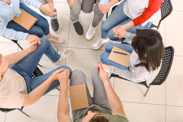 People holding hands at group therapy session - Φωτογραφία, εικόνα