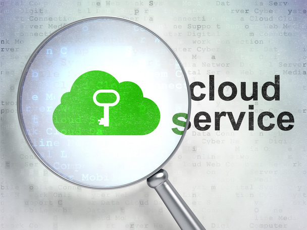 Felhő technológia koncepció: felhő-val kulcs és felhő szolgáltatás-val - Fotó, kép