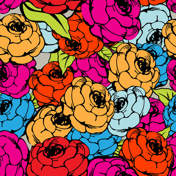 Rose repeating pattern - Вектор,изображение