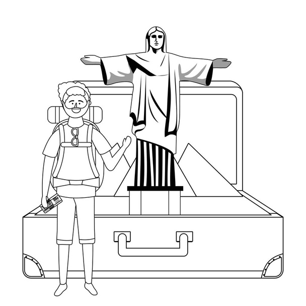 Diseño de punto de referencia de rescate de Cristo aislado
 - Vector, imagen