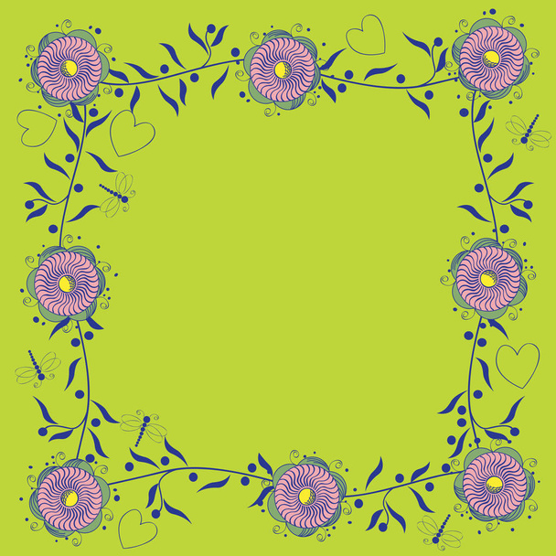 Stylized floral border - Vector, imagen