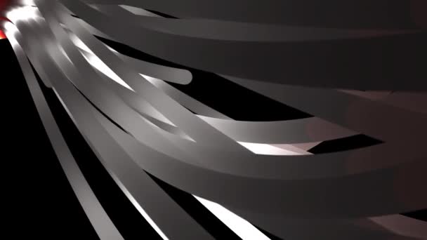 Animación abstracta de haz blanco de ondas que aparecen en el fondo negro y cambian su color. Animación. Animación colorida dinámica en el fondo negro
 - Imágenes, Vídeo