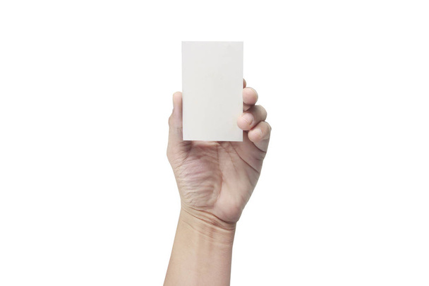 Mão segurando cartão virtual com o seu
 - Foto, Imagem