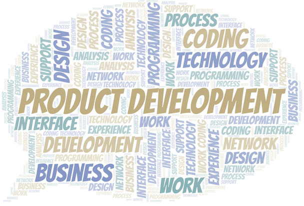 Desarrollo de productos word cloud. Wordcloud hecho solo con texto
. - Vector, Imagen