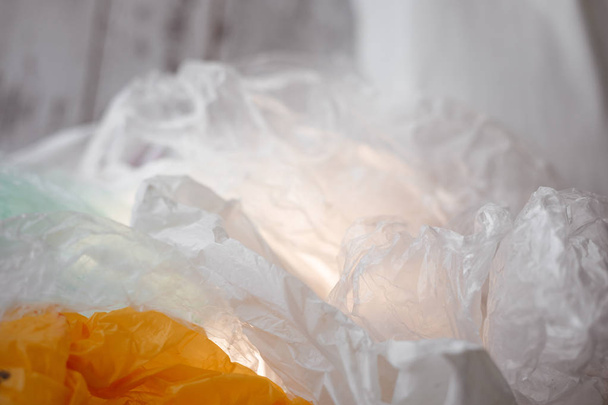 Disposable plastic bags, the concept of combating the use of pla - Foto, Imagem