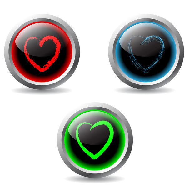 Valentine buttons 2 - Vector, Image