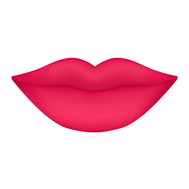 Lábios na cor rosa no fundo branco
 - Vetor, Imagem