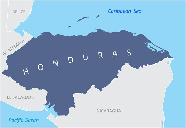 Karte der Region Honduras - Vektor, Bild