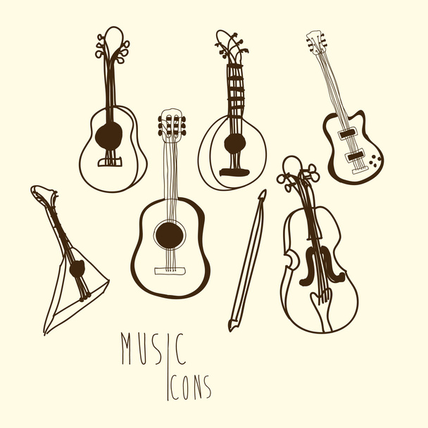 Iconos de guitarra
 - Vector, Imagen