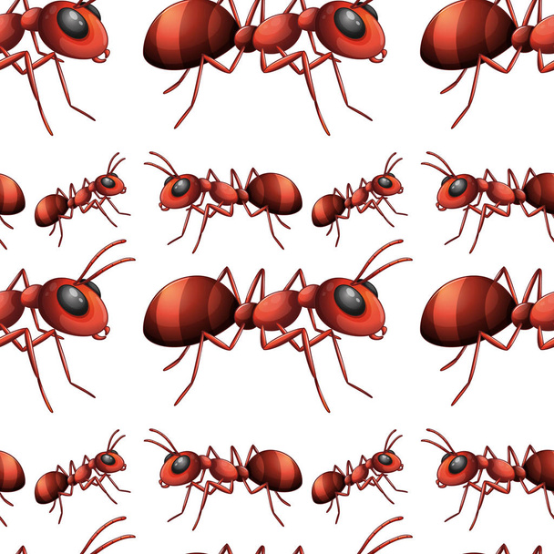 Bez szwu wzór dachówka kreskówka z mrówki - Wektor, obraz