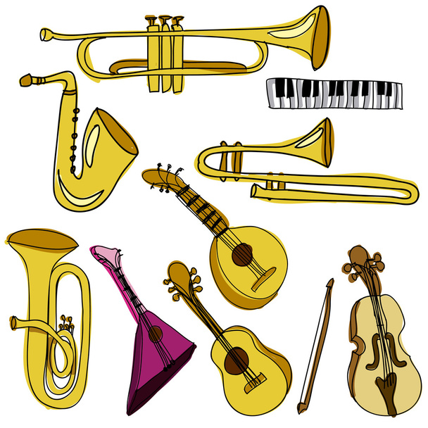 Instrumentos musicais
 - Vetor, Imagem