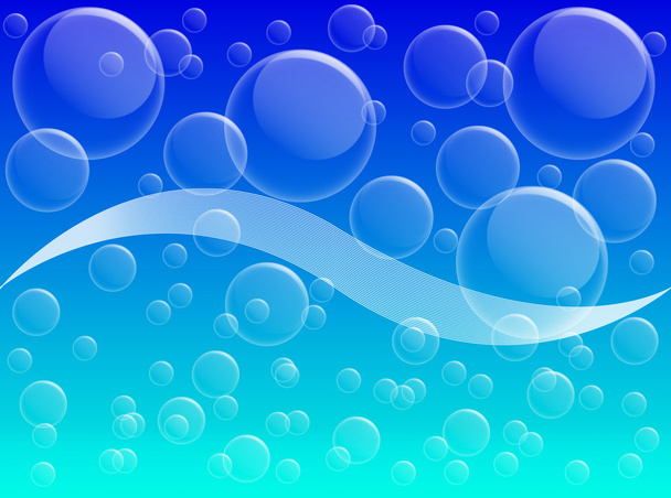 Burbuja de aire sobre fondo azul
 - Foto, Imagen