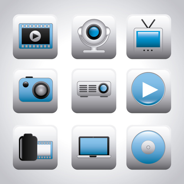 videóinak ikonok - Vektor, kép
