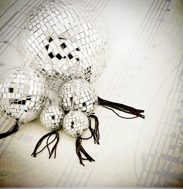 Disco balls and music notes - Photo, Image