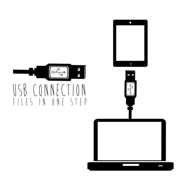 Conexión USB
 - Vector, imagen