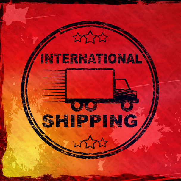 International shipping concept icon means delivery by overseas m - Photo, Image
