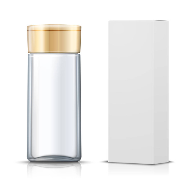 Vector realistic transparent glass shampoo bottle - Vektor, obrázek