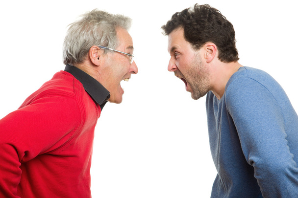 Father and son screaming, Generation conflict, argument - Foto, Imagem