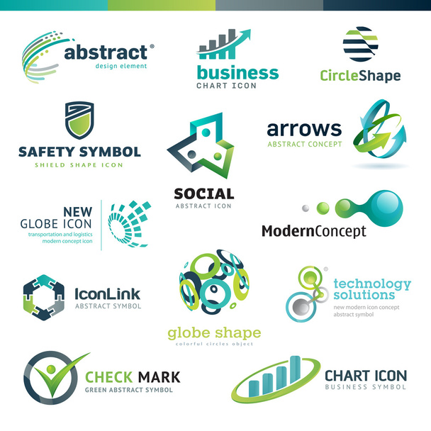 Set of business abstract icons - Vector, Image