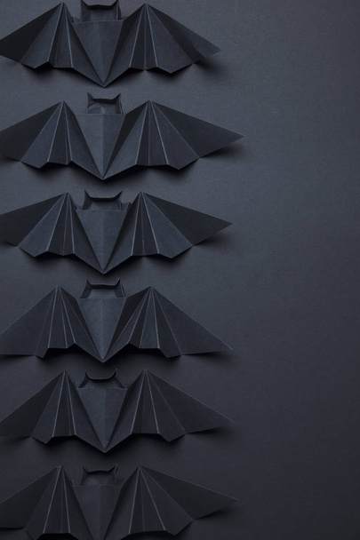 Halloween spooky dracula bats background made from origami - Photo, image